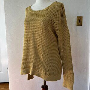 Madewell Open-Knit Mustard Sweater – Size M